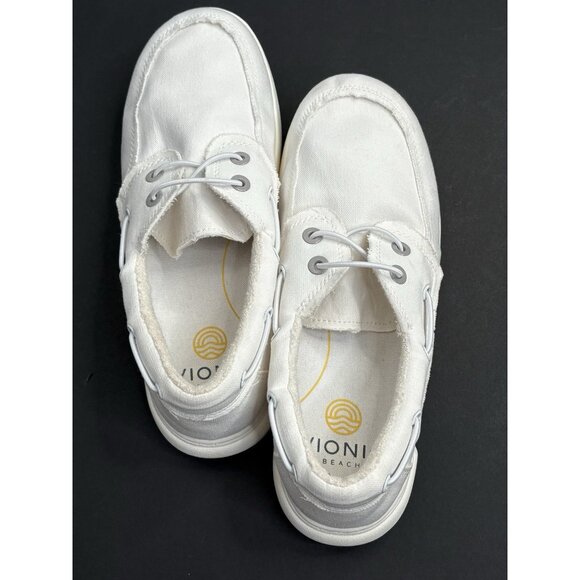 Vionic Beach Skipper Men's 9.5 Slip-On Canvas Casual Shoes White Cruise - Picture 4 of 16